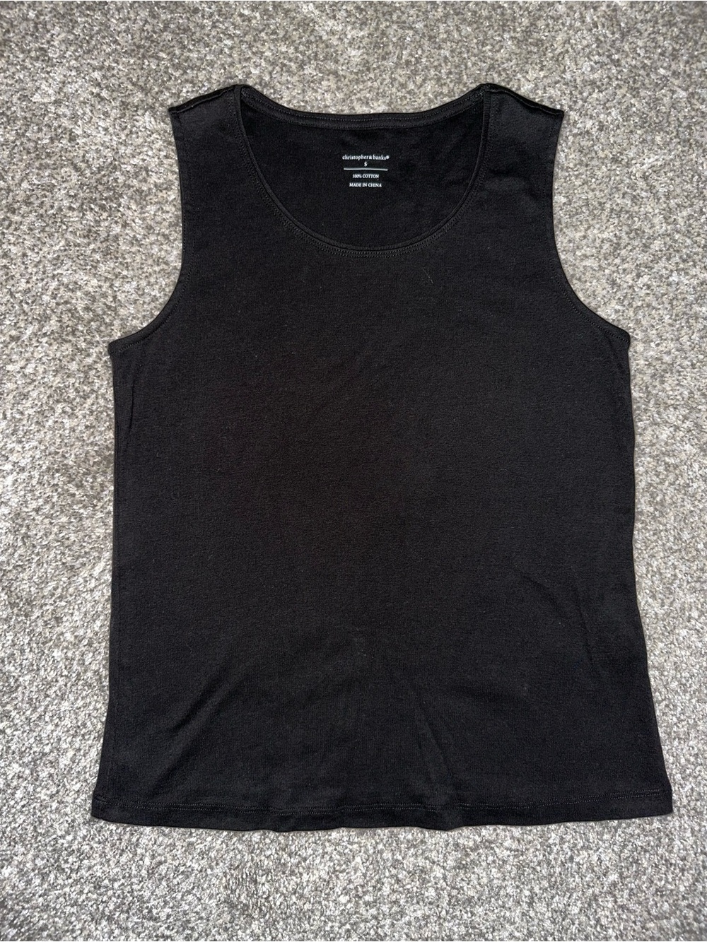 Women’s Christopher & Banks Black Cotton‎ Scoop Neck Tank